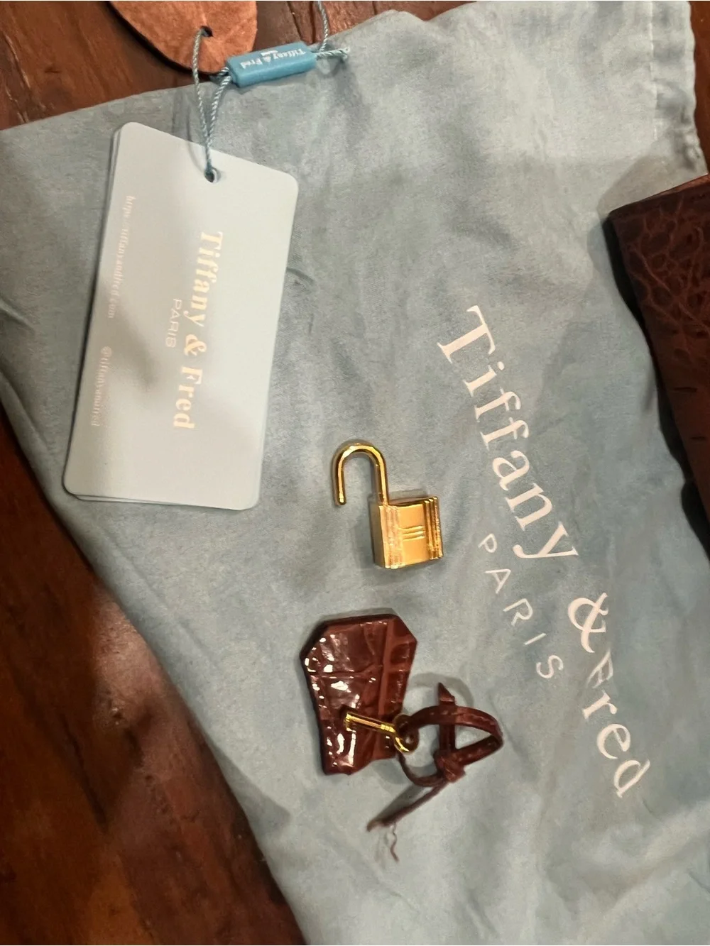 Tiffany & Fred Brown Croc-Embossed Top-Handle Satchel, Gold Hardware, handmade